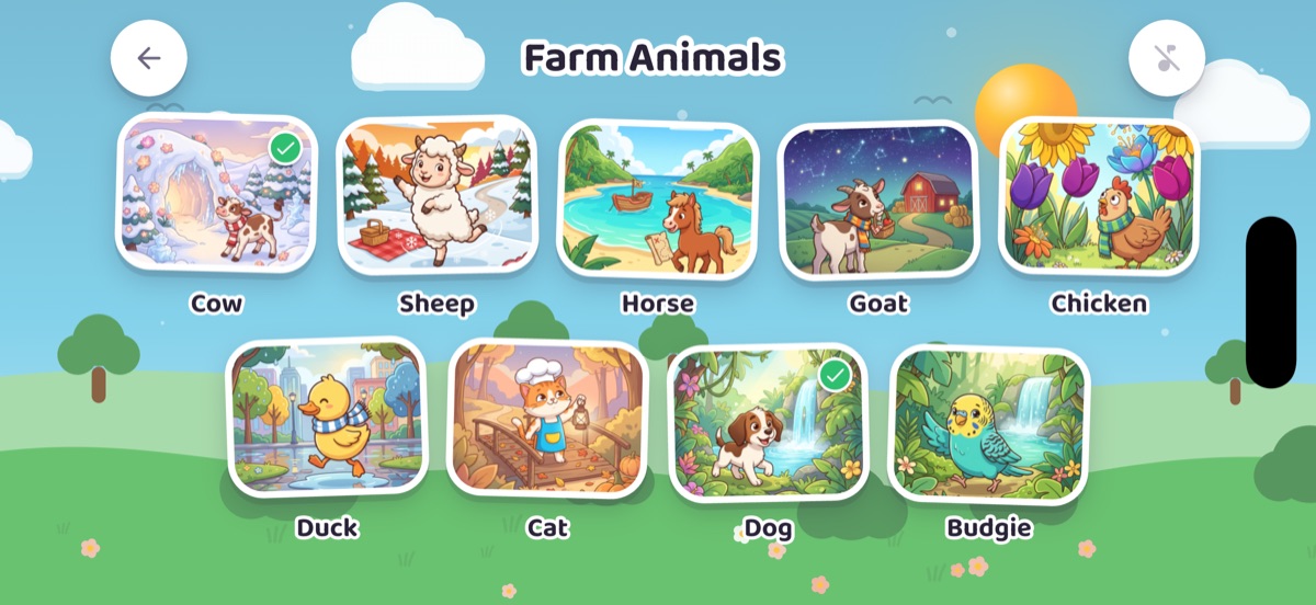 The list of puzzles in the wild animals category
