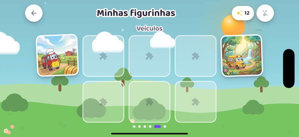 O álbum com os autocolantes que a criança ganhou